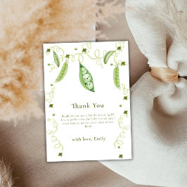 Minimalistisk Garden Sweet Pea in Pod Baby Shower Tack Kort