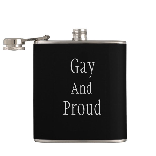 Minimalistisk ’Gay and Proud’> Gay Hip Flasks Fickplunta (Öppnad)