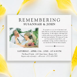 Minimalistisk gemensam minnesdag om dödsdagen inbjudningar