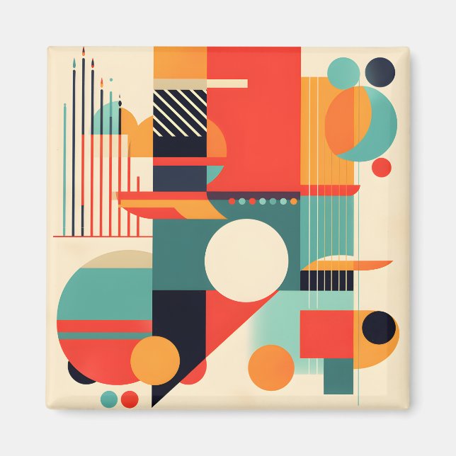 Minimalistisk geometri för det moderna Trendiget Magnet (Framsidan)