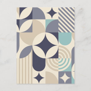 Minimalistisk geometri helg vykort