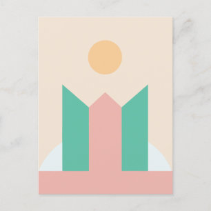 Minimalistisk geometri helg vykort
