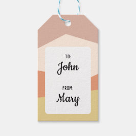 Minimalistisk geometri med presentmärkrn pastel fä presentetikett