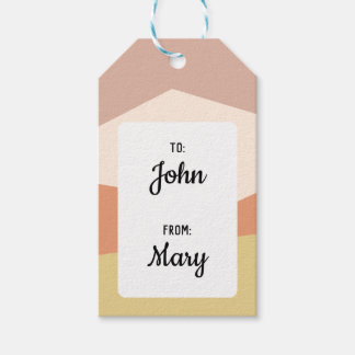 Minimalistisk geometri med presentmärkrn pastel fä presentetikett