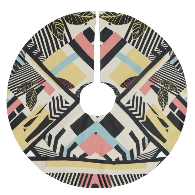 Minimalistisk geometri: Mönster design Julgransmatta Borstad Polyester (Framsidan)