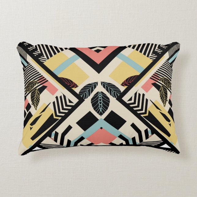 Minimalistisk geometri: Mönster design Prydnadskudde (Framsidan)