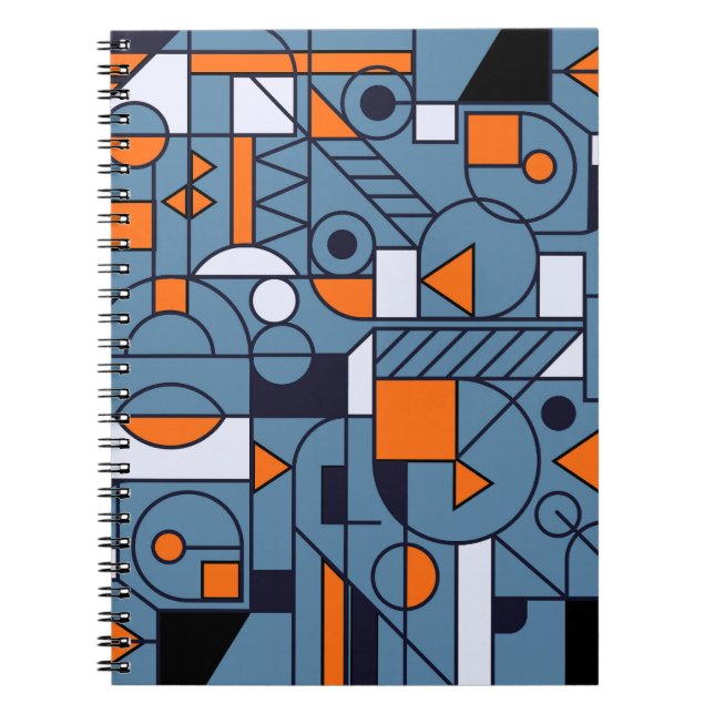 Minimalistisk geometri: Retro abstrakt affisch Anteckningsbok (Framsidan)