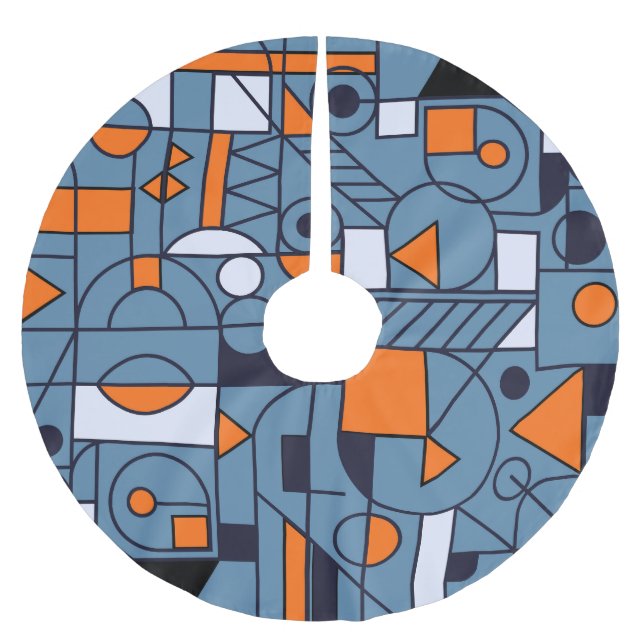 Minimalistisk geometri: Retro abstrakt affisch Julgransmatta Borstad Polyester (Framsidan)