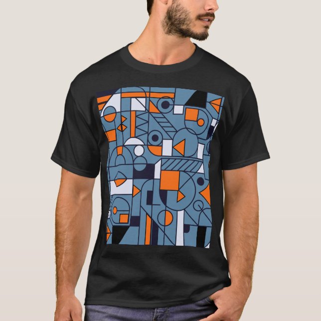 Minimalistisk geometri: Retro abstrakt affisch T Shirt (Framsida)