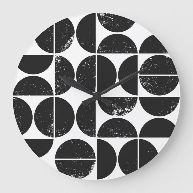Minimalistisk geometri: Skandinaviska halvcirklar. Stor Klocka (Framsida)
