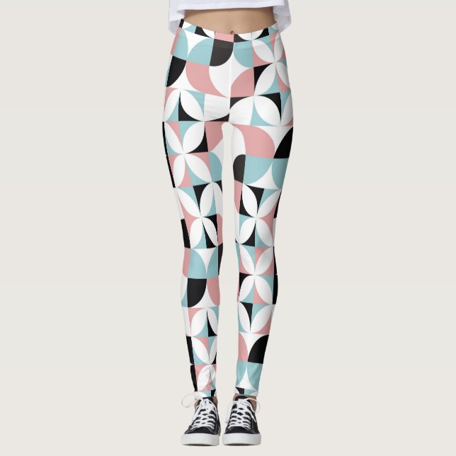 Minimalistisk geometri, skandinaviska teckningar i leggings (Framsida)