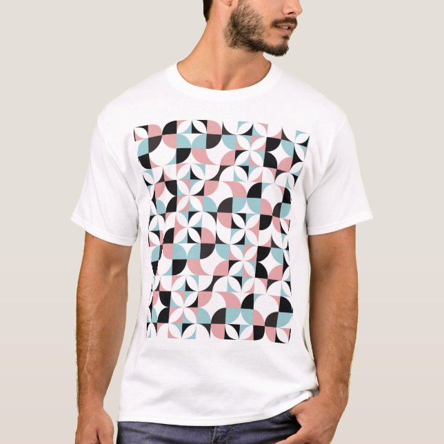 Minimalistisk geometri, skandinaviska teckningar i t shirt (Framsida)