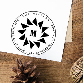 Minimalistisk Geometric Sol Monogram-Returadress Självfärgande Stämpel
