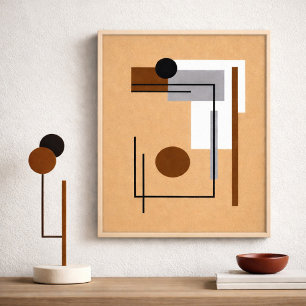Minimalistisk geometrisk balans i neutrala toner poster