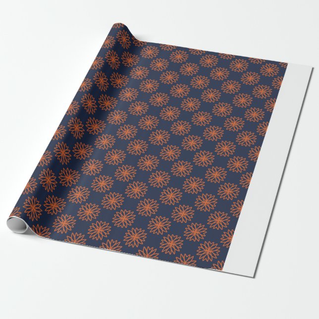 Minimalistisk geometrisk blomsterdesign presentpapper (Utrullad)