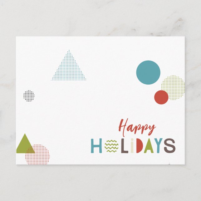 Minimalistisk geometrisk Cheerful Glad helg Vykort (Framsida)