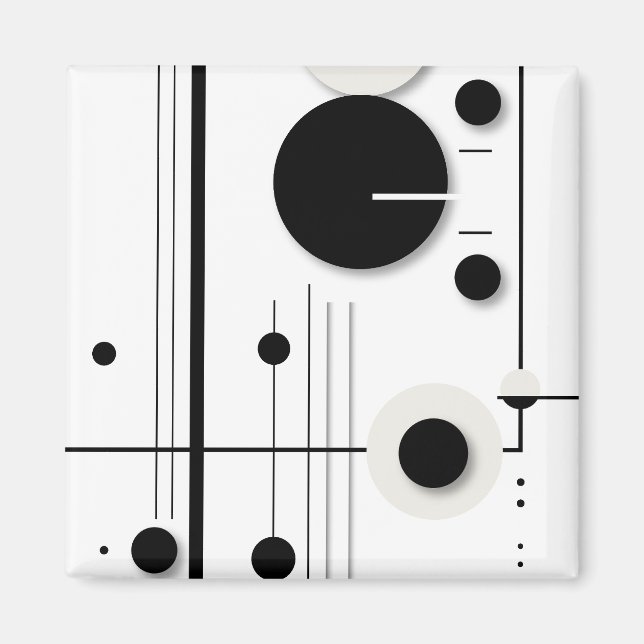 Minimalistisk geometrisk cirkel Symphony Linjer Magnet (Framsidan)