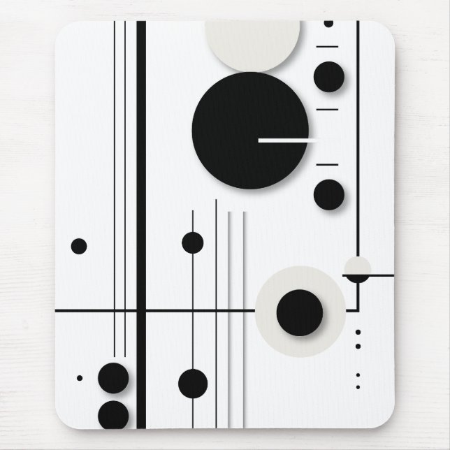 Minimalistisk geometrisk cirkel Symphony Linjer Musmatta (Framsidan)