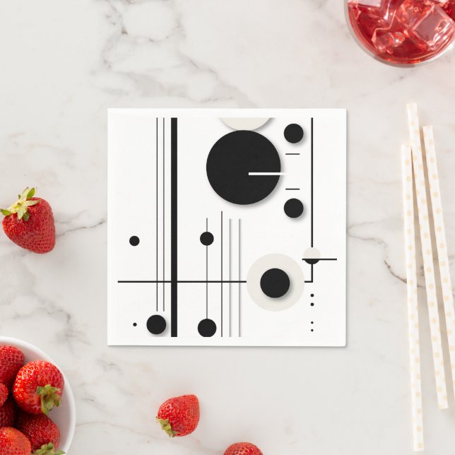 Minimalistisk geometrisk cirkel Symphony Linjer Pappersservett (Insitu)