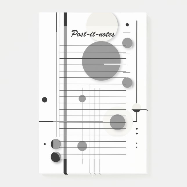 Minimalistisk geometrisk cirkel Symphony Linjer Post-it Block (Framsida)