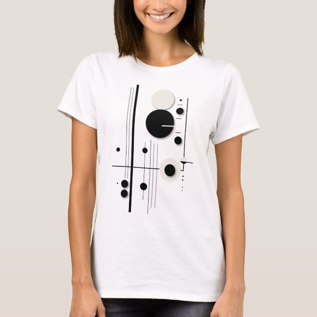 Minimalistisk geometrisk cirkel Symphony Linjer T Shirt (Framsida)