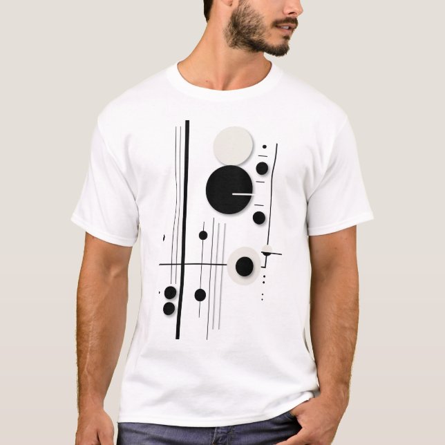 Minimalistisk geometrisk cirkel Symphony Linjer T Shirt (Framsida)
