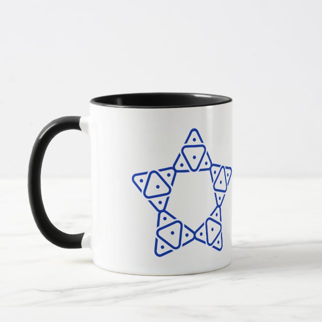 Minimalistisk geometrisk Davidsstjärna-konst Mugg (Vänster)