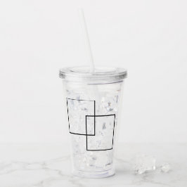 Minimalistisk geometrisk fyrkantig akryl Tumbler Take Away Mugg