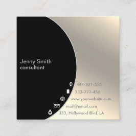 Minimalistisk geometrisk guld med enkel profession fyrkantigt visitkort