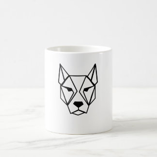 Minimalistisk geometrisk hundhuvud keramikkopp kaffemugg
