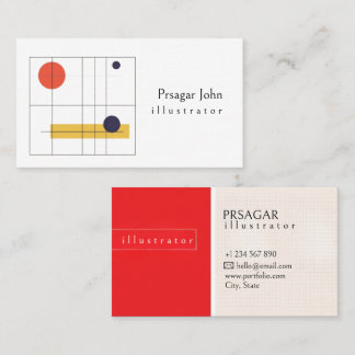 Minimalistisk Geometrisk Illustratör Modern Kreati Visitkort