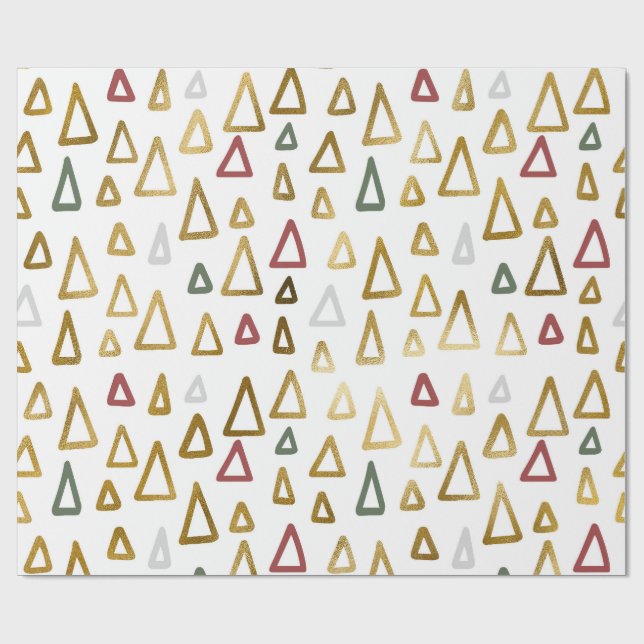 Minimalistisk geometrisk julgran inpappnings pappe presentpapper (Platt)