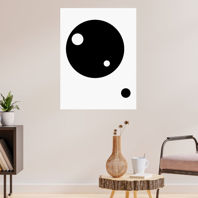 Minimalistisk geometrisk konst - svarta och vita c poster (Vardagsrum 3)
