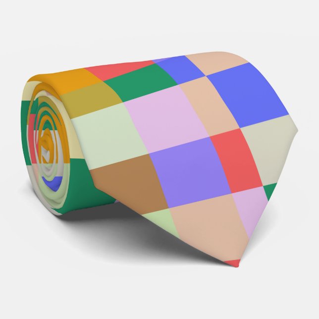 Minimalistisk geometrisk kontrollerad retro Mönste Slips (Rullad)