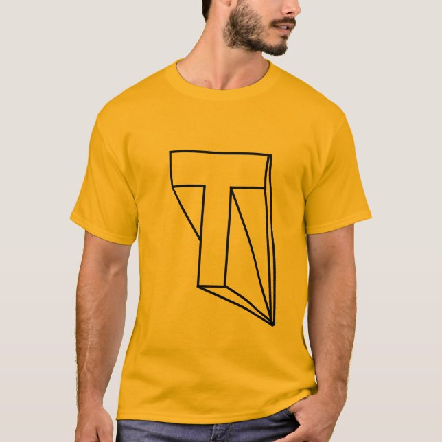 Minimalistisk geometrisk linjekonstgrafisk t-shirt (Framsida)