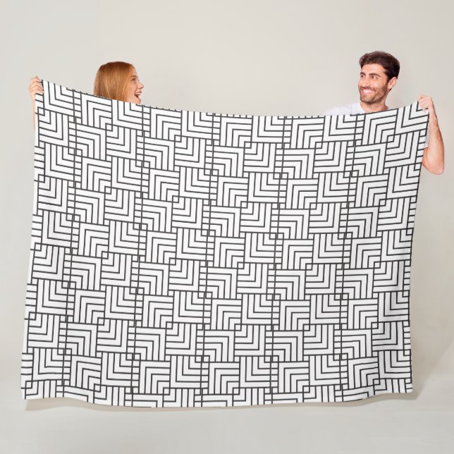 Minimalistisk geometrisk linjemössa fleecefilt (På plats)