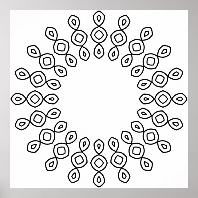 Minimalistisk geometrisk mandala-färgsida konst poster (Framsidan)