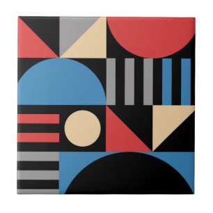 Minimalistisk geometrisk medelårhundradets moderna kakelplatta