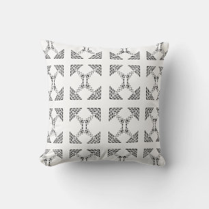 Minimalistisk geometrisk modern konstdesign svart kudde