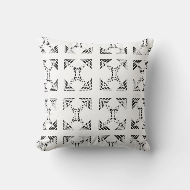 Minimalistisk geometrisk modern konstdesign svart  kudde (Framsida)