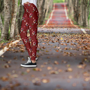Minimalistisk geometrisk mönster-röd grönt leggings