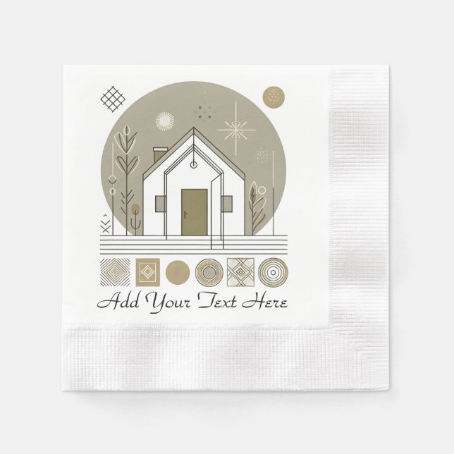 Minimalistisk geometrisk Napkin-design Pappersservett (Framsidan)