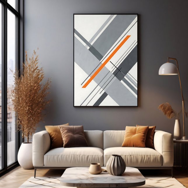 Minimalistisk geometrisk orange accent canvastryck (Skapare uppladdad)