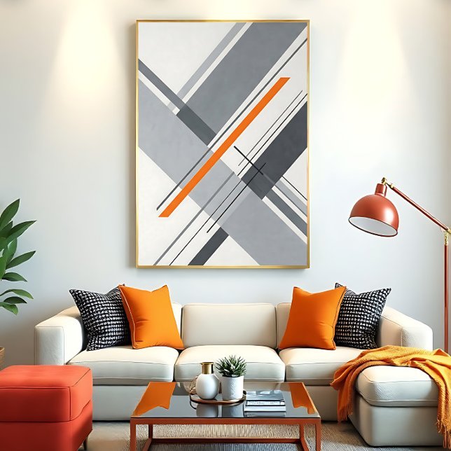 Minimalistisk geometrisk orange accent poster (Skapare uppladdad)