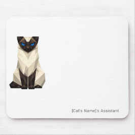 Minimalistisk geometrisk siamesisk katt kontorsmus musmatta