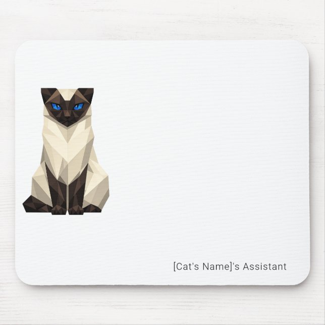 Minimalistisk geometrisk siamesisk katt kontorsmus musmatta (Framsidan)