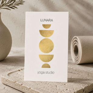 Minimalistisk geometrisk yogastudio Elfenben Visitkort