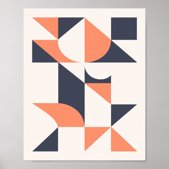 Minimalistisk geometriska trianglar och böjda form poster (Framsidan)