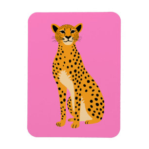 Minimalistisk Gepard på Rosa Magnet