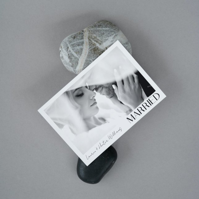 Minimalistisk, gift 2-fotoskript QR-kod Bröllop Meddelande (We Tied the Knot! Share in Our Joy with Our Wedding Announcement 💍💌 [Customize Here])